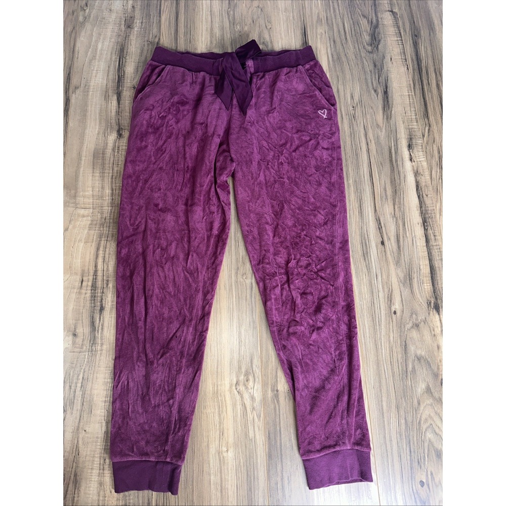 Victoria Secret Women's‎ Jogger Sweatpants Burgundy Size Medium Fleece